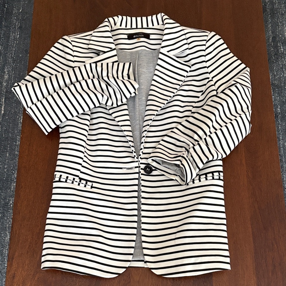 41 Hawthorn Black and White Striped Blazer